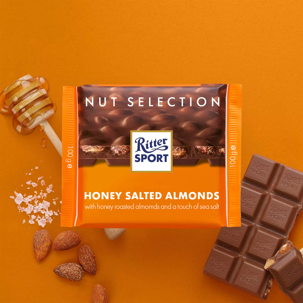 Ritter Sport Honey Salted Almonds 100g