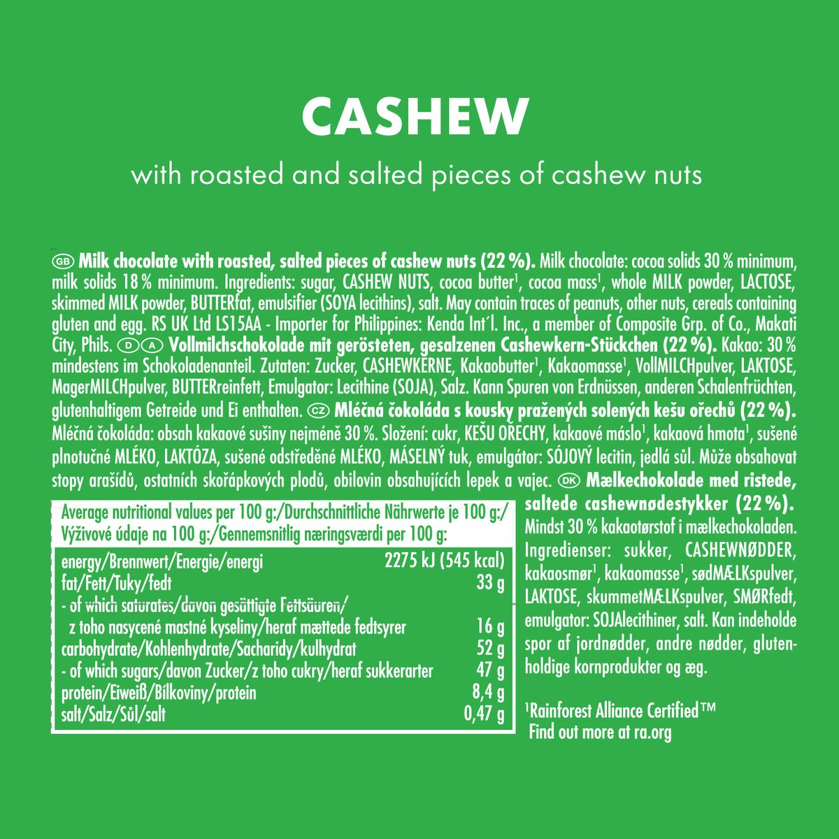 Ritter Sport Cashew 100g