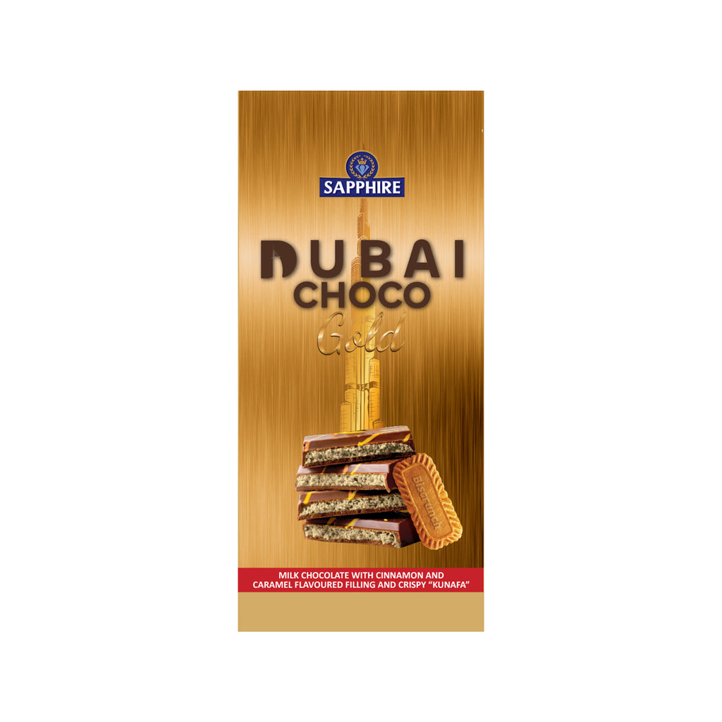 Sapphire Dubai Kunafa Choco Gold Cinnamon & Caramel 90g