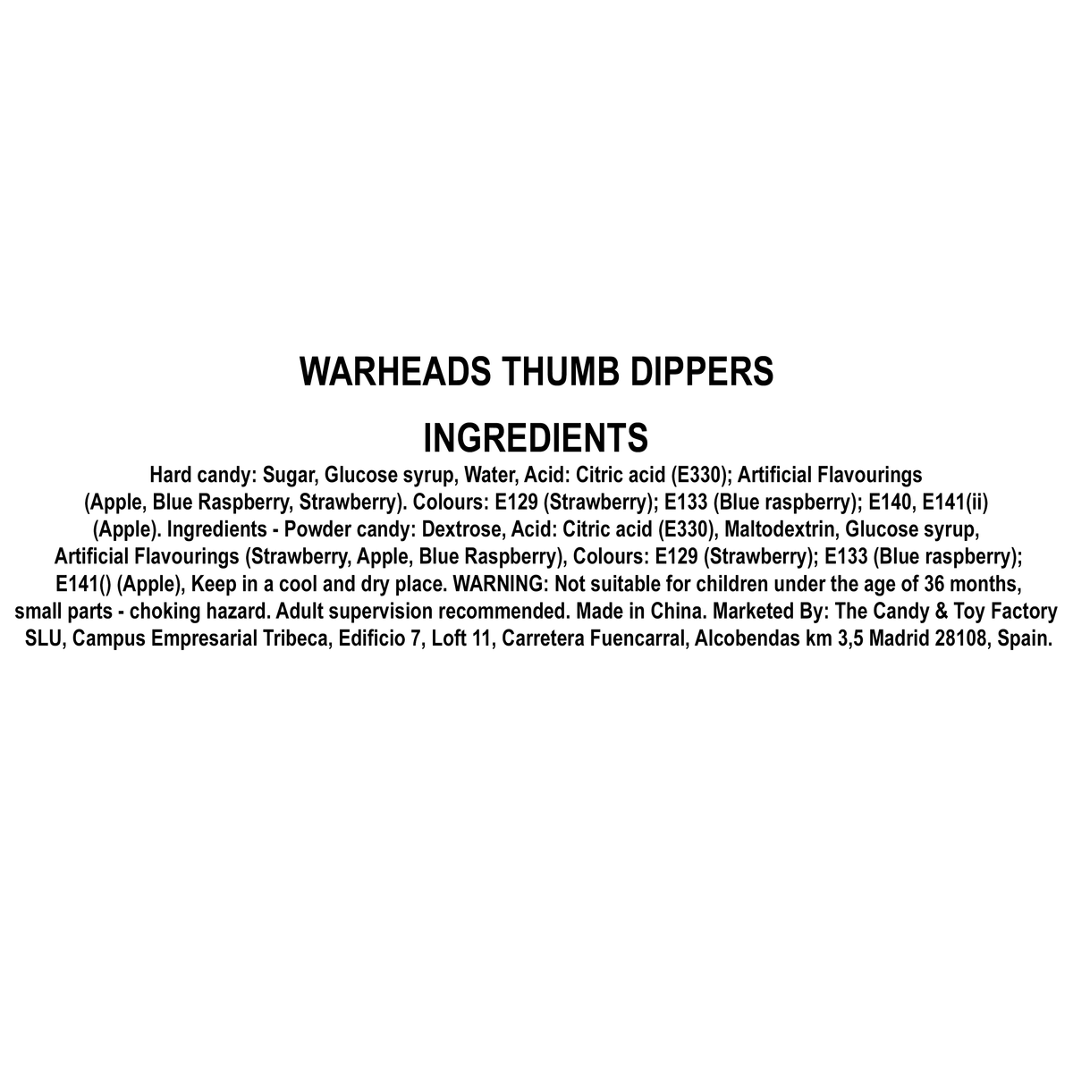 Warheads Thumb Dippers Assorted 40g