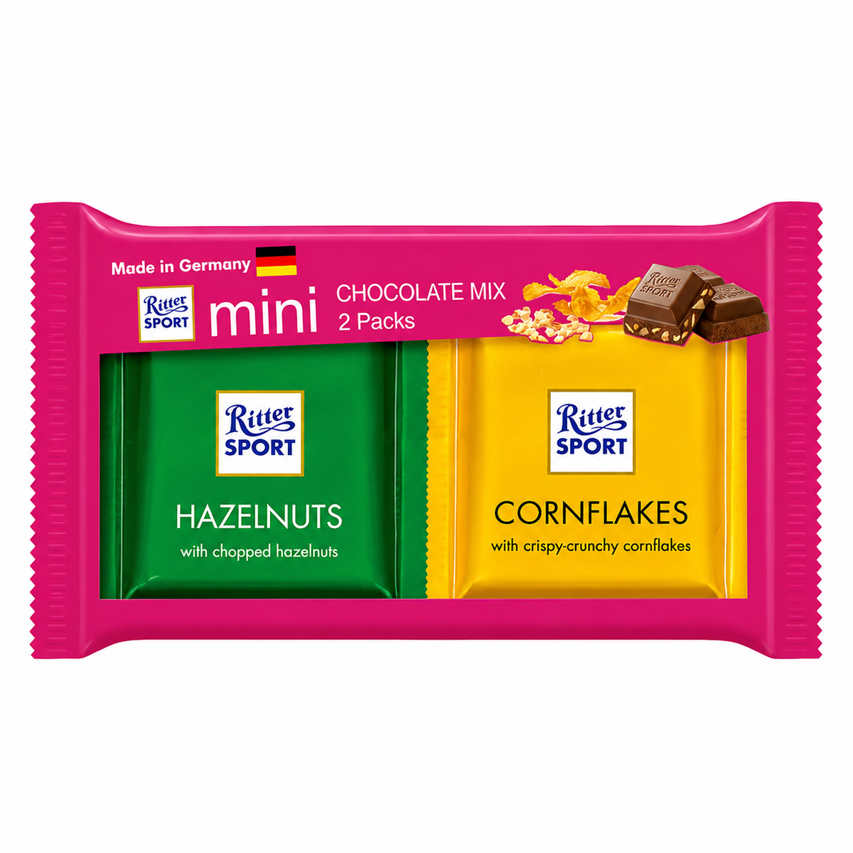 Ritter Sport Mini 2Pcs Pink Cornflakes & Hazelnuts 33g