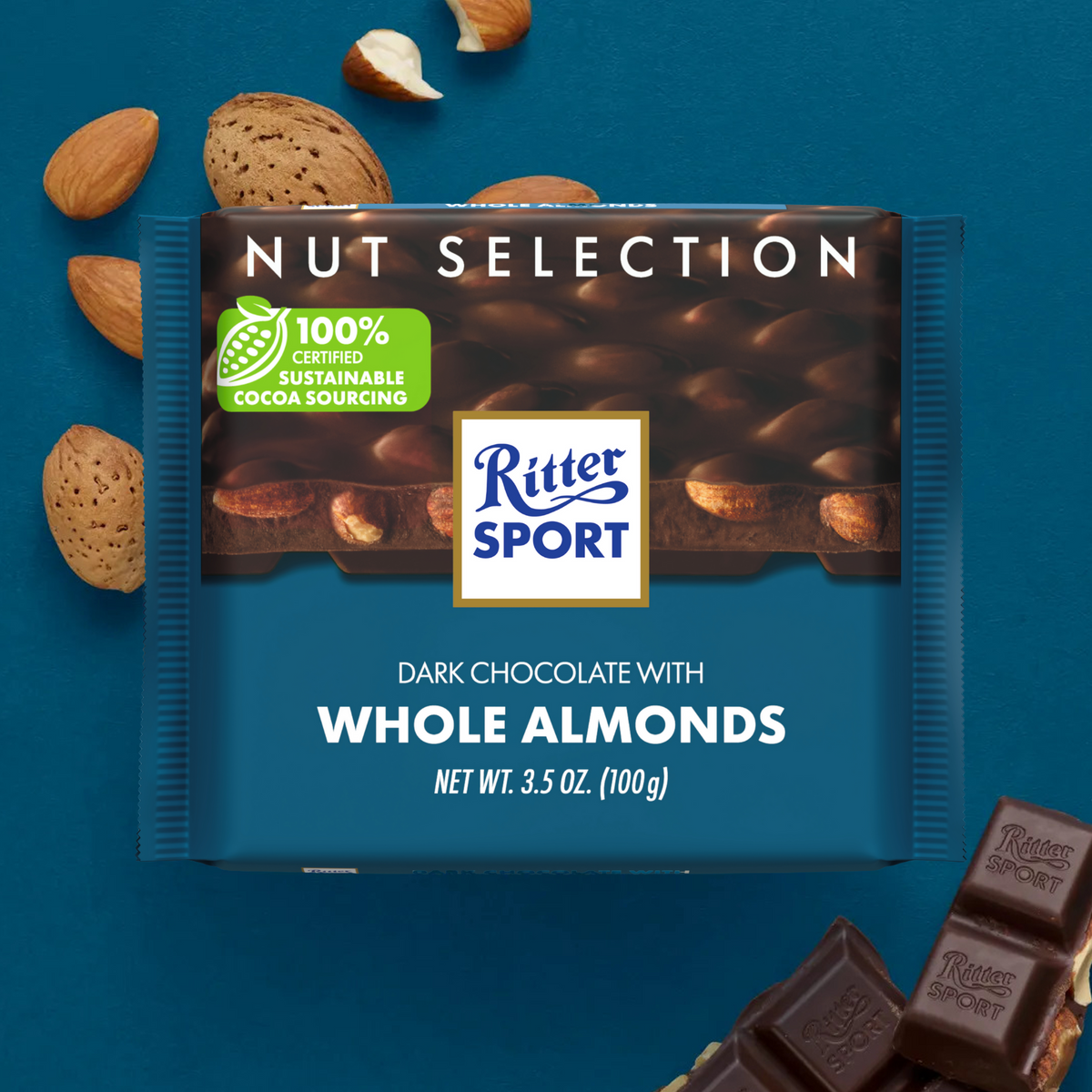 Ritter Sport Dark Whole Almond 100g